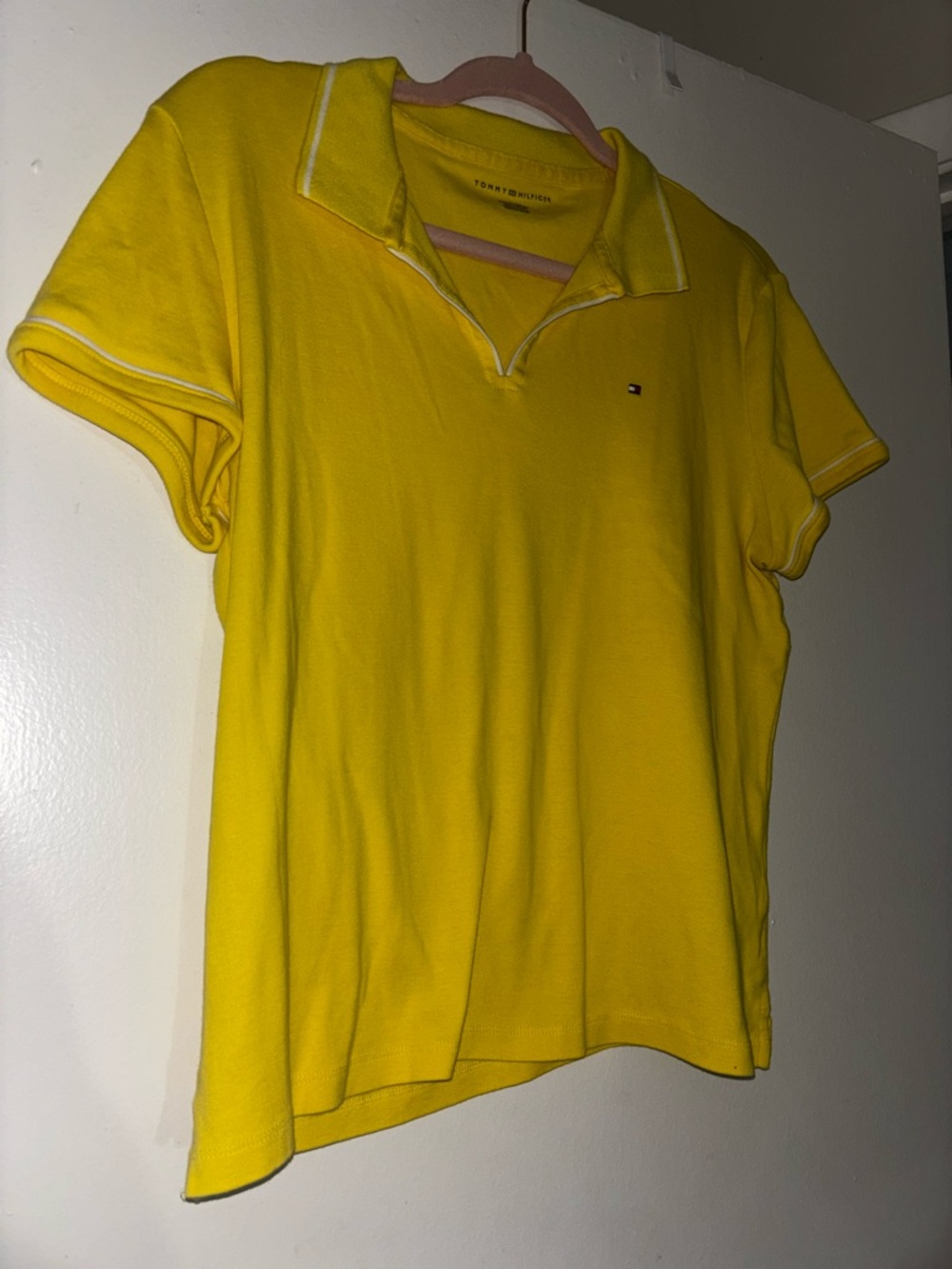 Tommy Hilfiger Womens Yellow Polo Top